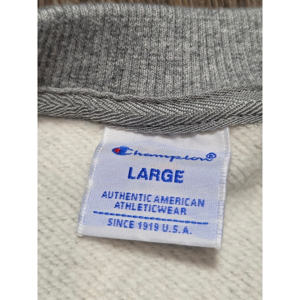 Champion New York Crewneck Sweatshirt Mens Large Gray Fleece Embroidered - Picture 3 of 6